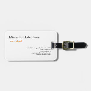 Luxus Premium Linen Schwarz-weiß Schlicht Minimali Gepäckanhänger