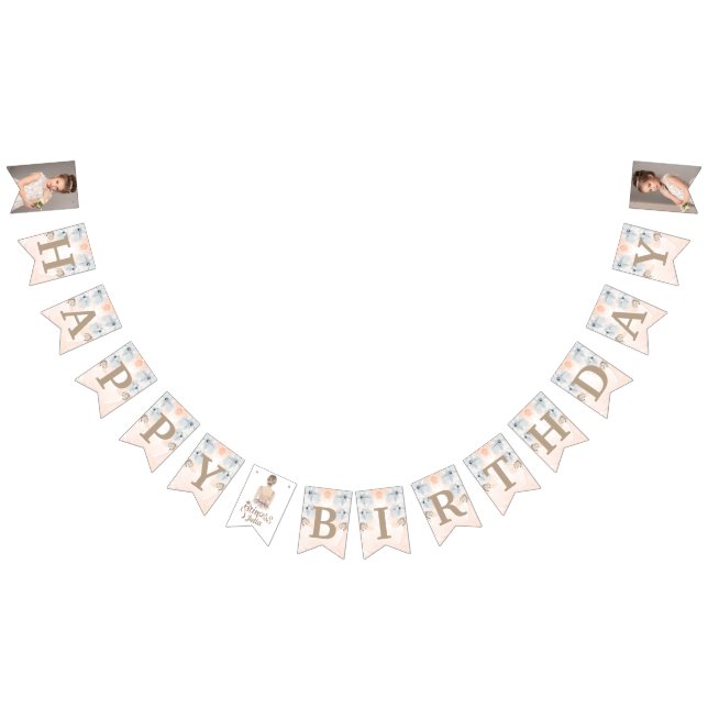 Luxus Princess Birthday Glitzer Foto Wimpelkette (Alle)