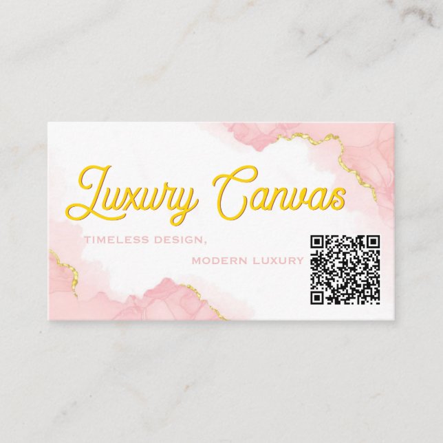 Luxus QR Code Beauty Business Card Visitenkarte (Vorderseite)