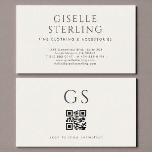 Luxus-QR-Code-Boutique-Mode Elfenbein Visitenkarte