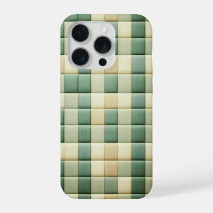 Luxus-Quiltstoff-Musterhülle - Salbeigrün iPhone 15 Pro Hülle