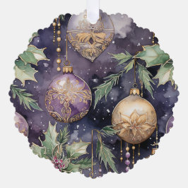 Luxus Radiance Lila und Gold Weihnachtsgeschenk Ornament Karte