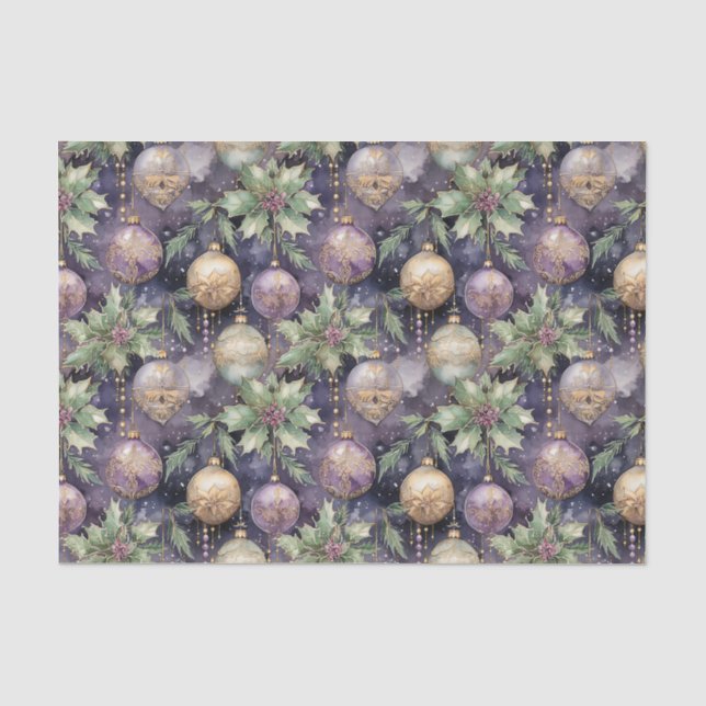 Luxus Radiance Lila und Gold Weihnachtsgeschenk Seidenpapier (Vorderseite)