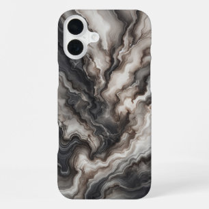 Luxus-Rauchschwarzer-Achat-Handyhülle - Dramatisch iPhone 16 Plus Hülle