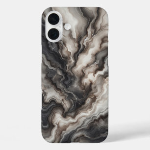 Luxus-Rauchschwarzer-Achat-Handyhülle - Dramatisch iPhone 16 Plus Hülle