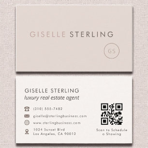 Luxus Real Anwesen Agent QR Code Rosa Visitenkarte