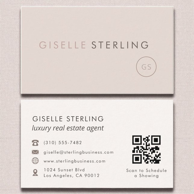 Luxus Real Anwesen Agent QR Code Rosa Visitenkarte (Von Creator hochgeladen)