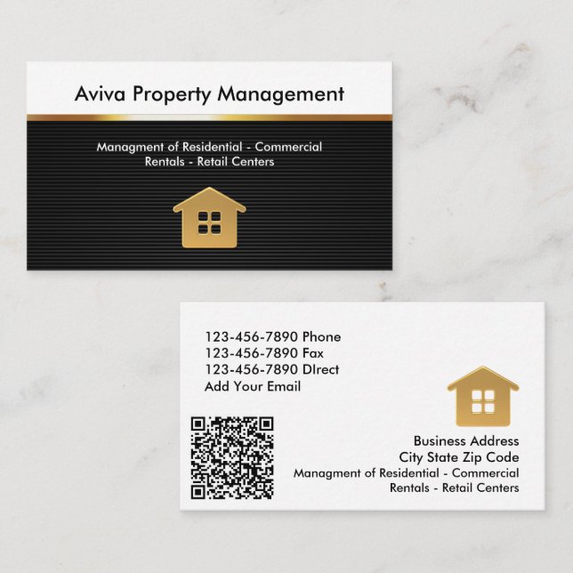 Luxus Real Anwesen Agent Realtor QR Code Visitenkarte (Vorne/Hinten)