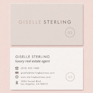Luxus Real Anwesen Agent Rosa Minimalistisch Visitenkarte