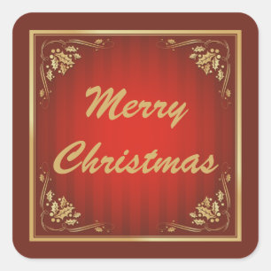 Luxus Red Customizable Weihnachten Quadratischer Aufkleber