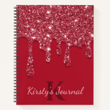 Luxus Red Dripping Glitzer Journal