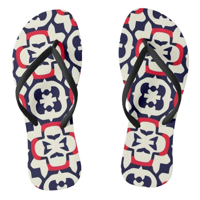 Luxus Red White und Blue Flip Flops (Fußbett)