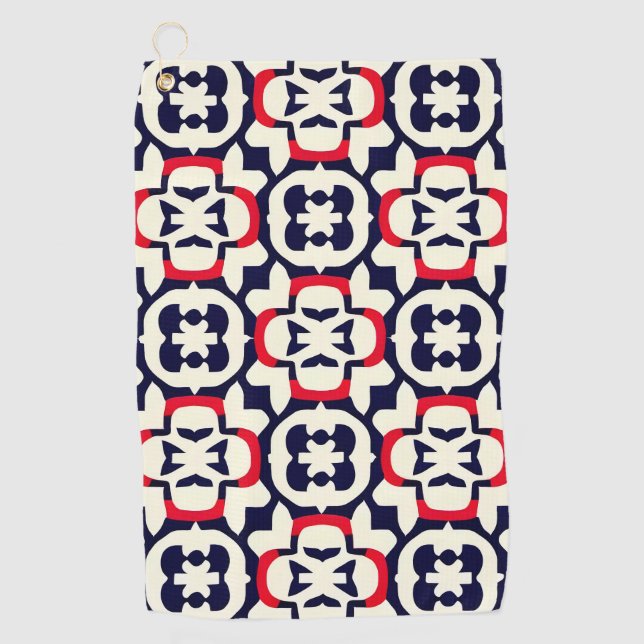 Luxus Red White und Blue Golfhandtuch (Vorderseite)