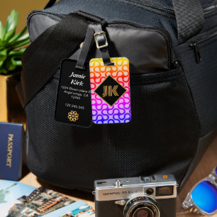 Luxus Regenbogen klassische Monogramm personalisie Gepäckanhänger