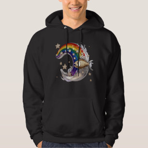 Luxus-Regenbogen-Mond-Fisch-3D-Stern-Pullover-Hood Hoodie