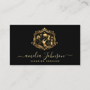 Luxus-Reinigungsdienst   Gold Housekeeping-Logo   Visitenkarte