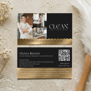 Luxus-Reinigungskraft für Hausreinigung Foto QR-Co Visitenkarte