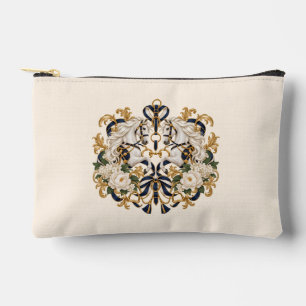 Luxus-Reitpferd Navy Gold & Elfenbein Zubehörtasche