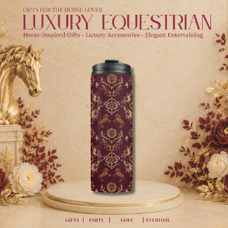Luxus-Reitsport Burgund und Gold Thermosbecher