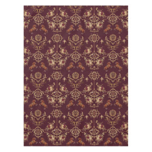 Luxus-Reitsport Burgund und Gold Tischdecke