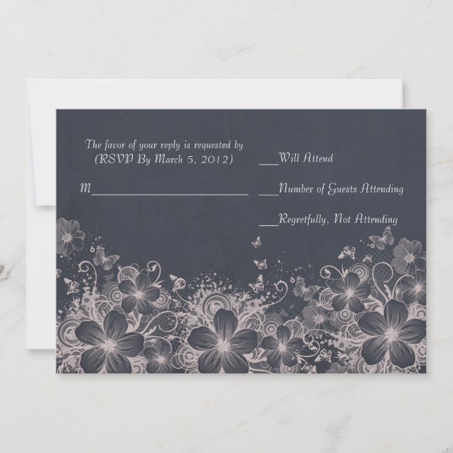 Luxus Romantic Spring RSVP Karte (Vorderseite)