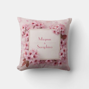 Luxus-Rosa-Kirschblüten-Marmorstruktur Kissen