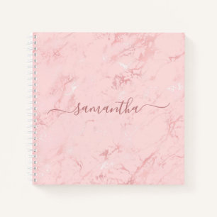 Luxus-Rosa-Marmor-Signatur-Name Notizbuch