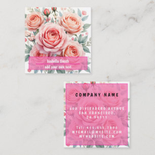Luxus-Rosa-Rosen schöne beliebte Kollektion Quadratische Visitenkarte