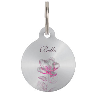 Luxus-Rosa-Silber-Personalisierung Haustiermarke