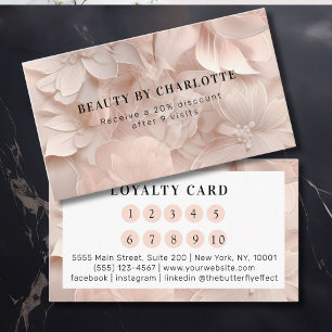 Luxus, Rosé-Beige, Blumen-Salon-Treue Visitenkarte
