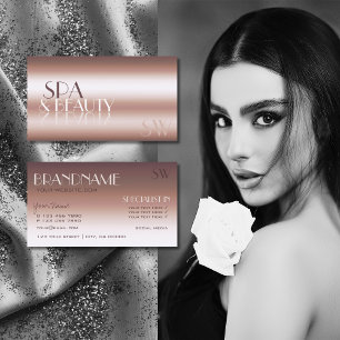 Luxus Rose Gold Coole Spiegelbriefe mit Monogramm Visitenkarte