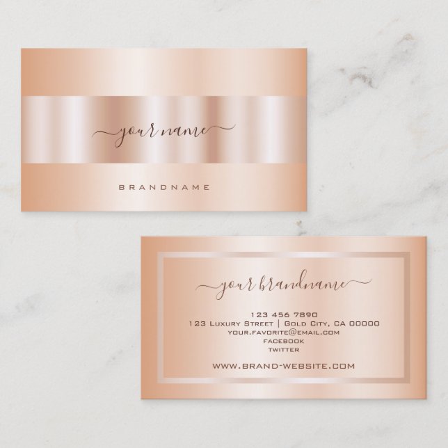 Luxus Rose Gold Effekt Beruflich und modern Visitenkarte (Vorne/Hinten)