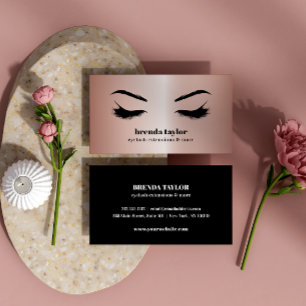 Luxus Rose Gold Eyelash Brow Bar beruflich Visitenkarte