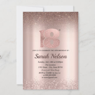 Luxus Rose Gold Glitzer Bokeh Einladung