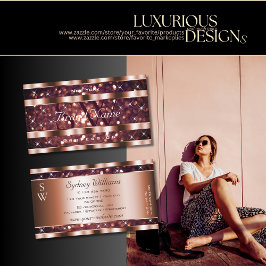 Luxus Rose Gold Glitzer Sparkle Stars Monogramm Visitenkarte