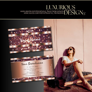 Luxus Rose Gold Glitzer Sparkle Stars Qualität Visitenkarte