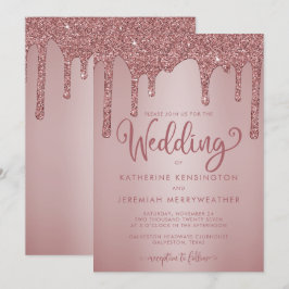 Luxus Rose Gold Glitzer Tropfen Hochzeit Einladung