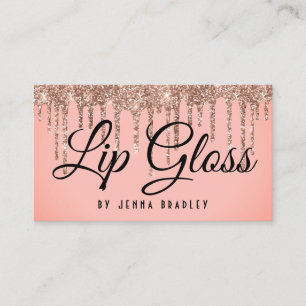 Luxus Rose Gold Glitzer Tropfen Lip Gloss Visitenkarte