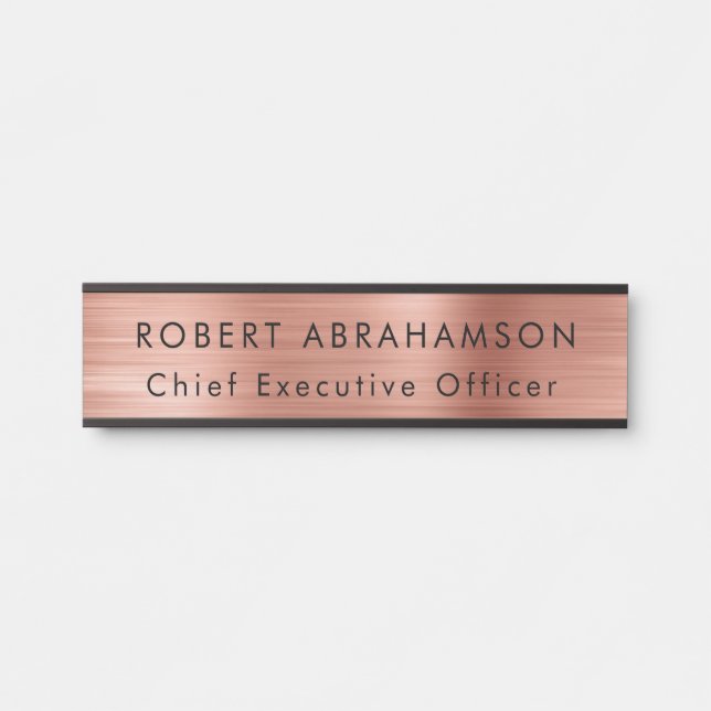 Luxus Rose Gold Office Türschilder unterzeichnen Türschild (Vorderseite )