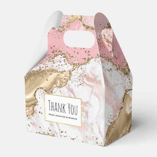 Luxus Rose Gold Pink Marmor Design Vielen Dank Geschenkschachtel (Vorderseite)