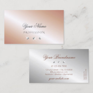 Luxus Rose Gold Silver Sparkle Diamonds Luxe Glam Visitenkarte