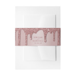 Luxus Rose Gold Sparkle Glitzer Tropfen Hochzeit Einladungsbanderole