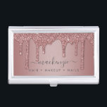 Luxus Rose Gold Sparkle Glitzer Tropfen Visitenkarten Dose<br><div class="desc">Rose Gold Sparkle Glitzer Tropfen Luxury Business Card Case mit Imitats Glitzer Tropfen in Rosa, Rose Gold Luxus auf einem klassischen metallischen Hintergrund. Sie tauchen in Luxus ein, also sollten Ihre Visitenkarten auch sein! Einfach zu anpassen! Kontaktieren Sie uns unter cedarandstring@gmail.com , wenn Sie Hilfe beim Design oder den passenden...</div>