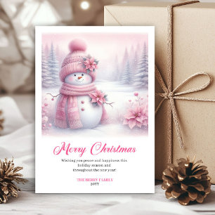 Luxus-Rosé-Schneemann-Kinder-Weihnachtskarten zum  Feiertagskarte