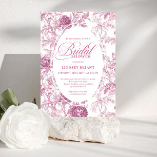 Luxus-Roségold-Blumen-Toile-Brautjungfern-Einladun Einladung