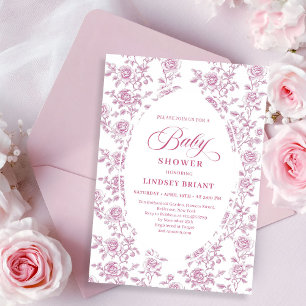 Luxus-Roségold-Blumenrosen-Baby-Shower-Einladung Einladung