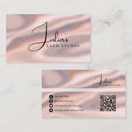Luxus-Roségold-Satin-Wimpernstudio-Geschäftskarte Visitenkarte