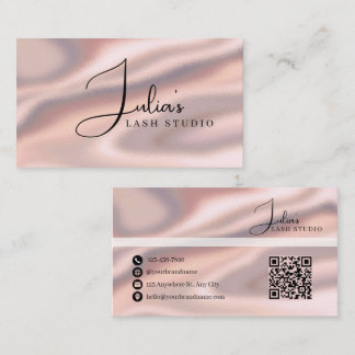 Luxus-Roségold-Satin-Wimpernstudio-Geschäftskarte Visitenkarte