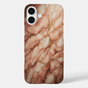 Luxus-Roségold- und Soft-Pink-Marmor-Hülle - Elega iPhone 16 Plus Hülle