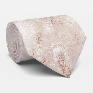 Luxus-Roségoldfolie-Damaskmuster Krawatte